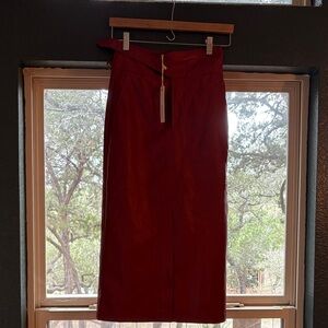 Crescent Bold Red Pencil Skirt